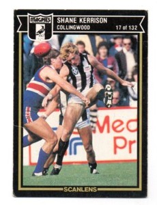 1987 AFL VFL SCANLENS FOOTBALL CARD - No.17 Shane KERRISON (COLLINGWOOD)