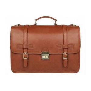 Handmade Full Grain Men's Leather Briefcase - Picture 1 of 6