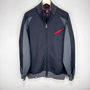 Jordan Bred Track Jacket Men XL Black Gray Full Zip Pocket Heavyweight Bomber - Picture 1 of 11