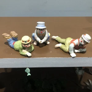 Clown Shelf Sitter Figurines Ceramic Lot Of 3 - Picture 1 of 15