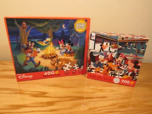 Disney Mickey Minnie Diner Puzzle Ceaco 200 pc + 400 pc Camping Trip USED - Picture 1 of 3