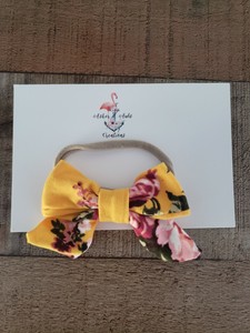 yellow bow headband baby