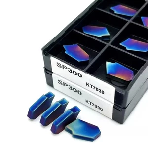10PCS Nano blue SP300 3mm Carbide Inserts grooving Lathe Tool grooving turning - Picture 1 of 5