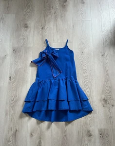 Marinccia Made in Italy Blue Ruffle Dress Girls Sz.8 - Picture 1 of 5