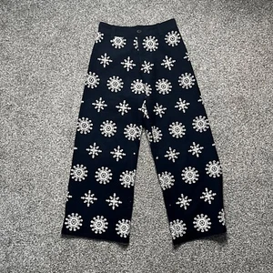 Zara Hose weites Bein bestickt Gr. 8UK 4US S Leinenmischung Blumen Resort Freizeit - Bild 1 von 10
