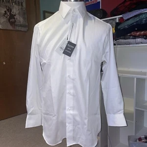Bellissimo Long Sleeve Men's Dress Shirt 16 R 32 33 New with Tags White A4 - Picture 1 of 3