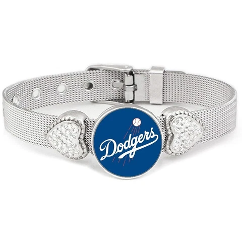 Los Angeles LA Dodgers Women's Adjust. Silver Bracelet Jewelry Gift D26 Cover
