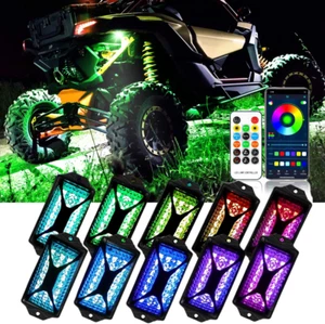 10 Pod RGB LED Rock Lights Underglow Light Kit For Kawasaki Teryx KRX 1000 - Picture 1 of 16