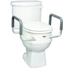 good Carex 3.5 Inch Raised Toilet Seat with Arms - For Round Toilets - Elevated