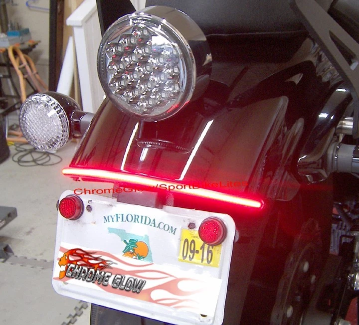 Barra de luz de señal de giro eliminador de guardabarros LED perno Yamaha y montaje de etiqueta - lente de humo Foto 1 de 4