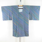 Kimono coat Silk Diagonal striped pattern Blue 40.6inch