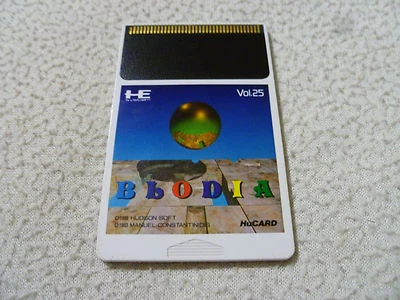 JAPANESE IMPORT PC ENGINE HU CARD GAME ONLY BLODIA HE SYSTEMS HUDSON SOFT 1989  - Image 1 of 2