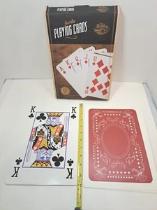 JUMBO PLAYING CARDS DECK 11" X 8" CARDS 10X SIZE -OPEN BOX-GAG GIFT COLLECTIBLE - Picture 1 of 2