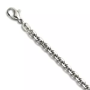 "Catena cavi taglio diamantato 3,6 mm platino PT950 8"" 18"" 20"" 22"" 24" 26"" o 30" - Foto 1 di 2