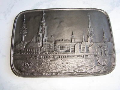 Buderus Jahresplakette Hamburg 1970 Michel Fernsehturm Nicolai alter Elbtunnel - Bild 1 von 4