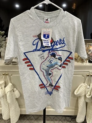 Винтажная футболка LA Dodgers торнадо 90-е 1995 Hideo Nomo Los Angeles новая с ценниками маленькая - Изображение 1 из 4