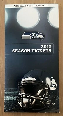 RUSSELL WILSON ROOKIE - 2012 NFL SEATTLE SEAHAWKS FULL FOOTBALL TICKET BOOK  - Image 1 of 2