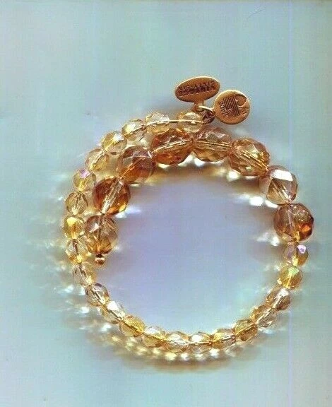 ALEX & ANI 2 SHADES TOPAZ GLASS BEADS wrap bracelet vintage 66  - Image 1 of 1