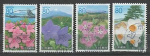 Montañas y flores Japón Z747-Z750 (4 estampillas usadas, 2006) - Imagen 1 de 1