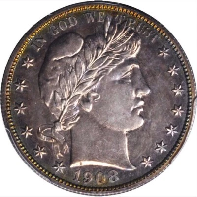 1908 PCGS PR64 Mintage 545 - 4th Lowest PROOF 🔴 Undervalued✅ Barber Half Dollar - Image 1 of 4