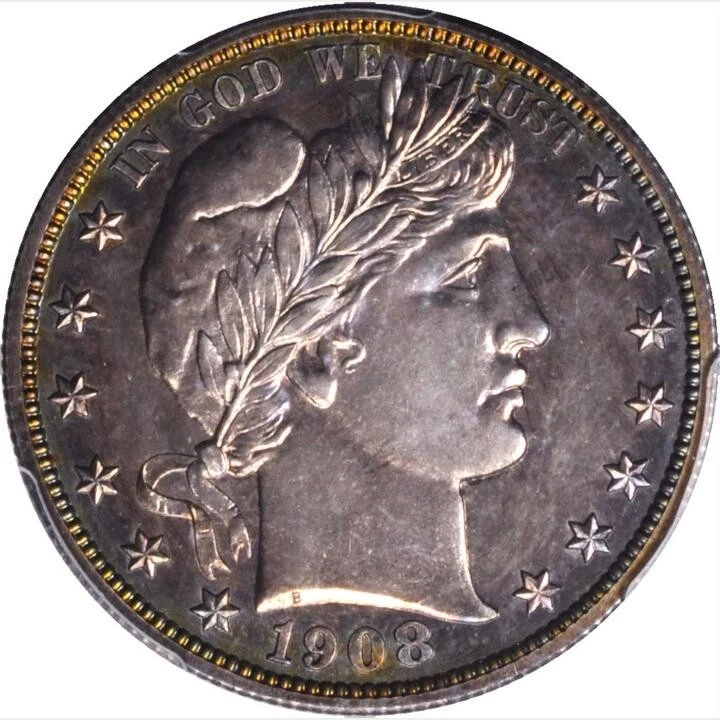 1908 PCGS PR64 Mintage 545 - 4th Lowest PROOF 🔴 Undervalued✅ Barber Half Dollar - Image 1 of 4