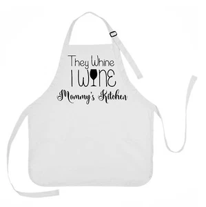 Mothers Day Apron, They Whine I Wine Apron, Mommys Kitchen Apron - Picture 1 of 1