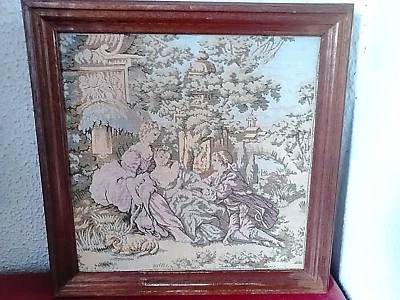 ANCIENNE BELLE TAPISSERIE,RENDEZ VOUS GALANT,style:AUBUSSON 1930-1950 - Photo 1/4