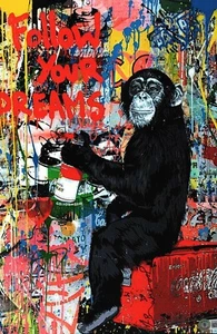 Mr. Brainwash Signed Autograph 11x17 Poster Print Follow Your Dreams Beckett COA - Picture 1 of 2