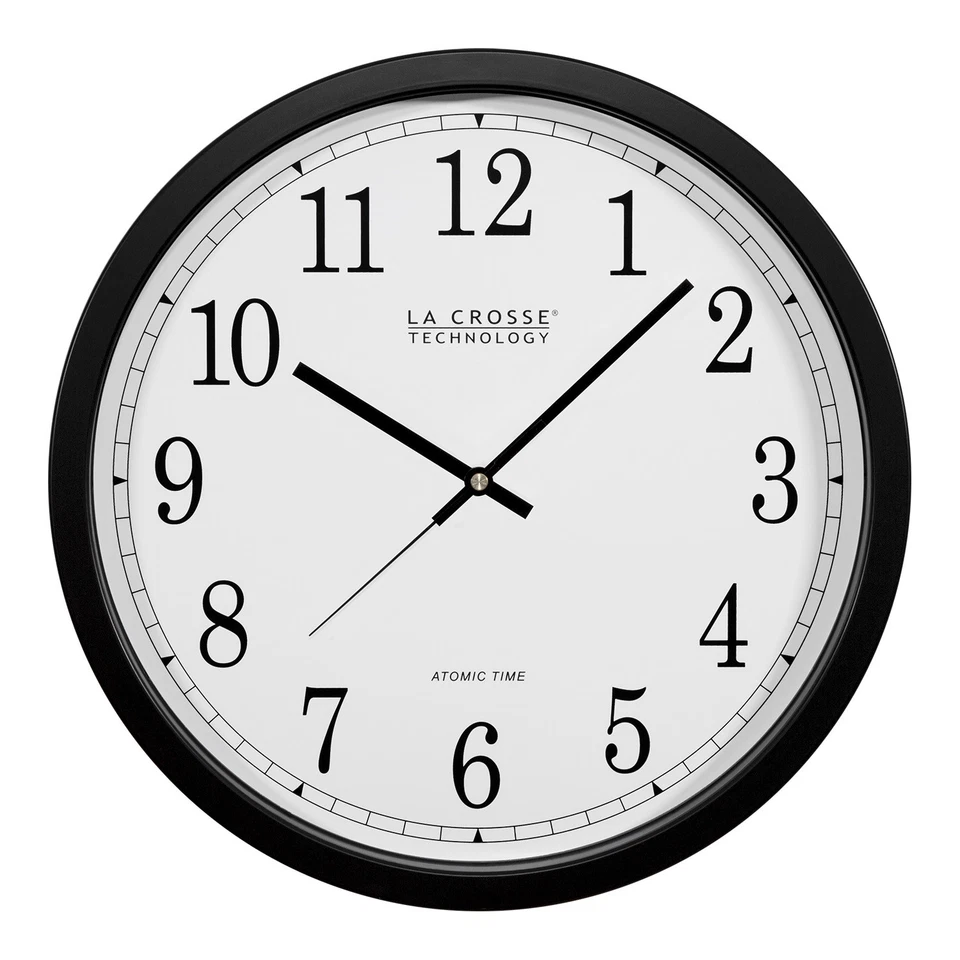 La Crosse Technology Wt-3143a 14 Inch Atomic Wall 14" Analog Clock Black