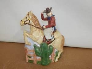 Tarro de galletas de colección Nick & Nora Boston Warehouse Western Cowboy Horse Roundup Cactus - Imagen 1 de 9