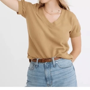 Madewell Women’s Sz XXS Mustard Brown (Re)sourced French Terry Sweatshirt Tee - Picture 1 of 15