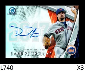 1-2017 BOWMAN DRAFT CLASS OF 2017 REFRACTOR AUTO DAVID PETERSON METS /250 QTY - Picture 1 of 1