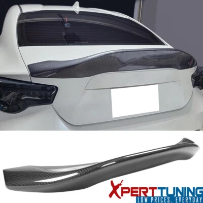 Fits 13-20 Scion FRS Toyota 86 BRZ L Style Carbon Fiber Look Trunk Spoiler Lip - Image 1 of 4