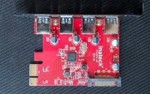 Inateck PCIe USB 3.0 EXPANSION CARD 4 PORT MODEL No: KTU3FR-4P Rev: 3D - Afbeelding 1 van 4