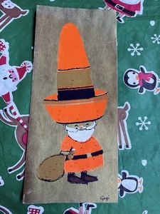 Tarjeta de Navidad Vintage Sombrero Mexicano Gogi Efímero Mediados de Siglo Papá Noel - Imagen 1 de 9