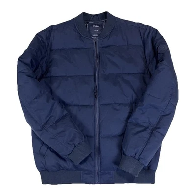 RVCA Men's Olive Bomber Jacket Puffer Large Full Zip Coat Outdoor Casual Black - Image 1 of 4