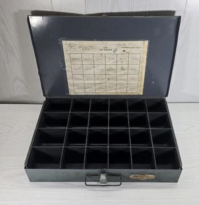 VTG Metal Parts Bin Storage Box 24 Slot Divided Drawer USS Cap Screws Industrial - Picture 1 of 14