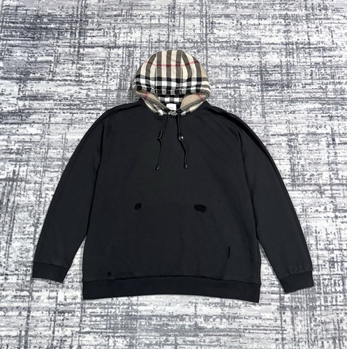 Burberry London England Pullover Felpa con Cappuccio Nova Check Foderato Cappuccio Uomo Taglia 2XL