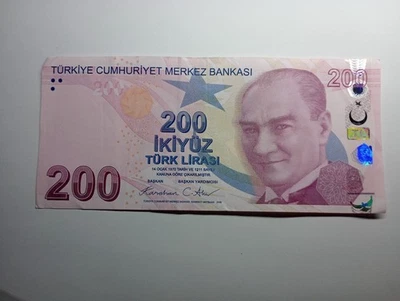 Turkey 200 Lira 2009 Very Good Condition Circulated Banknote World Foreign Money - Image 1 of 2