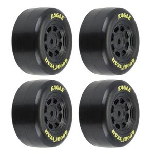 Pro-Line 1/12 Goodyear Eagle Truck/Retro Tire F/R MTD Black Wheels (4) : NASCAR - Picture 1 of 6