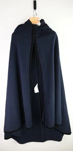 Maje “Gayane Nuit” wool blend hooded cape in Navy OSFM BNWT - Picture 1 of 11