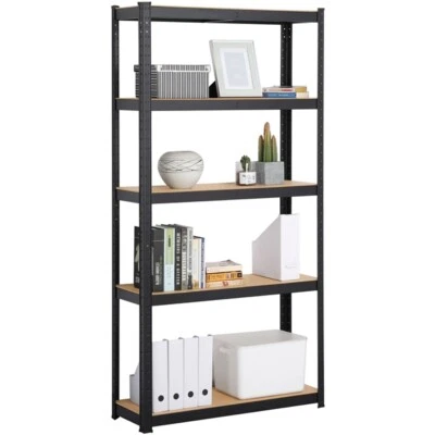 Scaffale con 5 Ripiani  Regolabile in Acciaio e Pannelli MDF da Magazzino Garage - Immagine 1 di 4