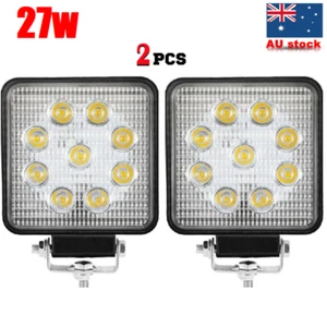 2x 27W CREE LED WORK LIGHT DRIVING FLOOD LIGHT BAR SUV LAMP - Picture 1 of 8