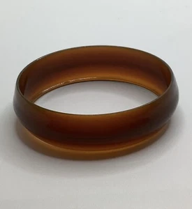 Wide Two Tone Brown Plastic 8 Inch Fashion Bangle Bracelet See Pictures - Picture 1 of 8