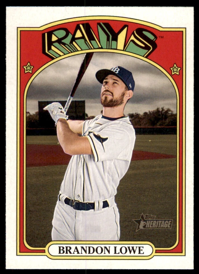 2021 TOPPS HERITAGE BRANDON LOWE . TAMPA BAY RAYS #241 - Image 1 of 2