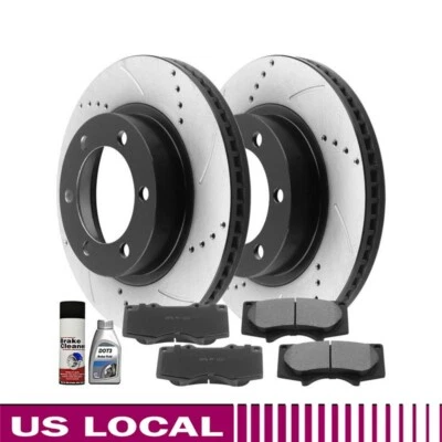 Rotores de freno delanteros y pastillas de cerámica de 6 tacos para Toyota Tacoma 2005 2006 2007-2021 Foto 1 de 4