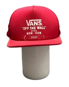 Vans Off The Wall Vintage rote Trucker Druckknopflasche Mütze - Bild 1 von 9