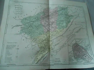 Carte département du Doubs en couleur 19ème - Bild 1 von 1