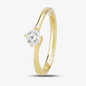 1888 Collezione Oro Giallo 18ct Taglio Brillante 0,40ct Diamante Torto Solitai... - Foto 1 di 3