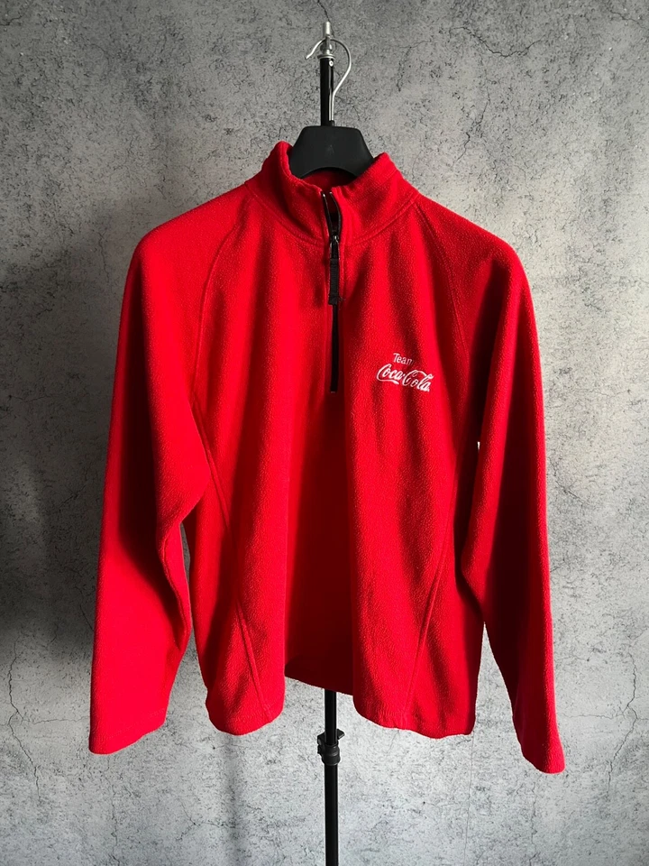 Coca Cola Team Fleece 1/4 Zip Sweatshirt Jacket Red men’s size M Long sleeve - Image 1 of 4